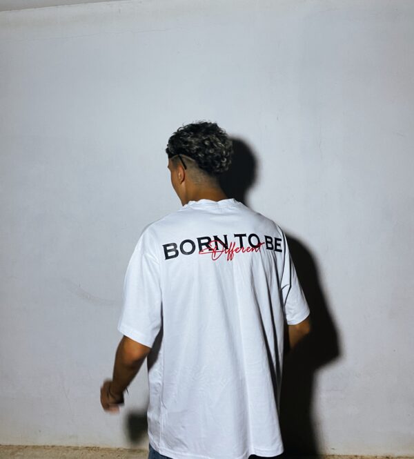 Tafra clothes - white oversized t-shirt - born to be different - Image 2