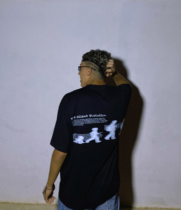 tafra clothes - black oversized t-shirt - the silent evolution - Image 3
