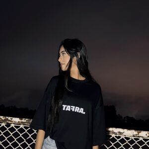 Tafra Clothes - black oversized t-shirt for girls - the silent evolution
