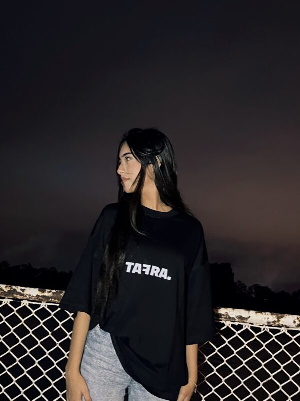 Tafra Clothes - black oversized t-shirt for girls - the silent evolution